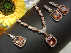 "Beautiful American Diamond Copy Set – Shine with Style"